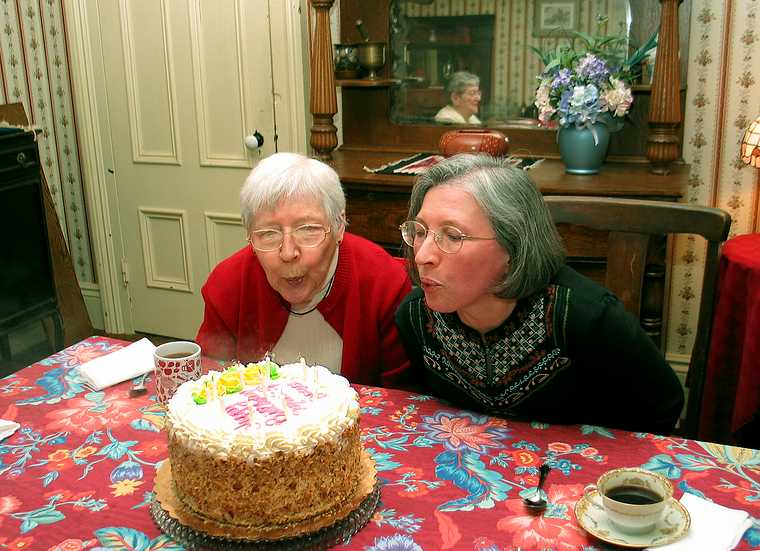 Jan 19, 2004 - At Paul and Norma's in Tewksbury, Massachusetts.<br />Marie's and Joyce's birthday celebration.<br />Marie and Joyce.