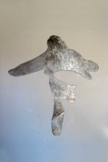 Feb 16, 2004 - 77 Elm Street, Amesbury, Massachusetts.<br />At Joyce's studio.<br />"Yellow Birch" footprint in steel.