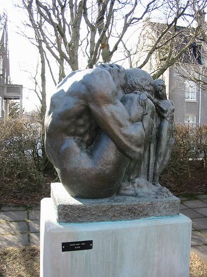 March 19, 2004 - Reykjavik, Iceland.<br />Einar Jonsson Gallery and Sculpture Garden.<br />"Svefn" (Sleep) 1931-1941