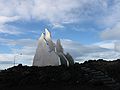 March 19, 2004 - Garbaer, Iceland.<br />"Jtnar" by Grmur Marin, 2000, stainless steel.