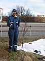 March 22, 2004 - Vogar, Iceland.<br />Eric and Joyce's recording of footprint and dripline patterns of Eric's three small birch saplings.