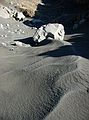 March 22, 2004 - Between Reykjanes and Hafnir on the end of Suurnes, Iceland.<br />You can see how the wind has sorted the sand granules by size, making a pattern.