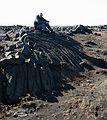 March 22, 2004 - Between Reykjanes and Hafnir on the end of Suurnes, Iceland.<br />Eric sitting atop lava ropes.