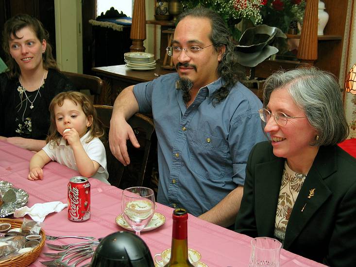 April 11, 2004 - Tewksbury, Massachusetts.<br />Easter dinner at Paul and Norma's.<br />Holly, Miranda, Carl, and Joyce.