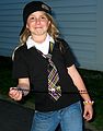 May 14, 2004 - Barnard School, South Hampton, New Hampshire.<br />Local talent concert to benefit sister town in Haiti.<br />Marissa hamming it up outside the hall.