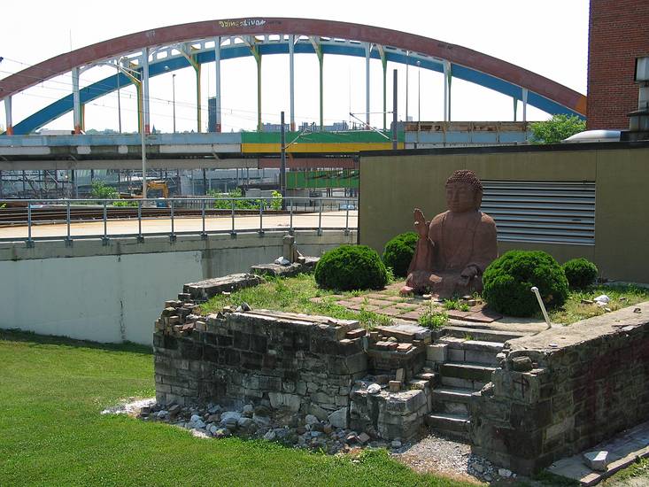 May 23, 2004 - In the vicinity of the Maryland Institute College of Art, Baltimore, Maryland.<br />Terracotta Buddha make by the students.