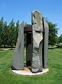 May 25, 2004 - Grounds for Sculpture, Hamilton, New Jersey.<br />Glenn Zweygardt, "Allentown Council", 1993-94,<br />Pennsylvania Fox Hill granite, steel, bronze; 150" x 96" x 96".