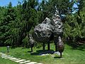 May 25, 2004 - Grounds for Sculpture, Hamilton, New Jersey.<br />Toni Putnam, "Sacred Grove", 1996. When you look inside these copper trees,<br />the holes between welds look like stars.