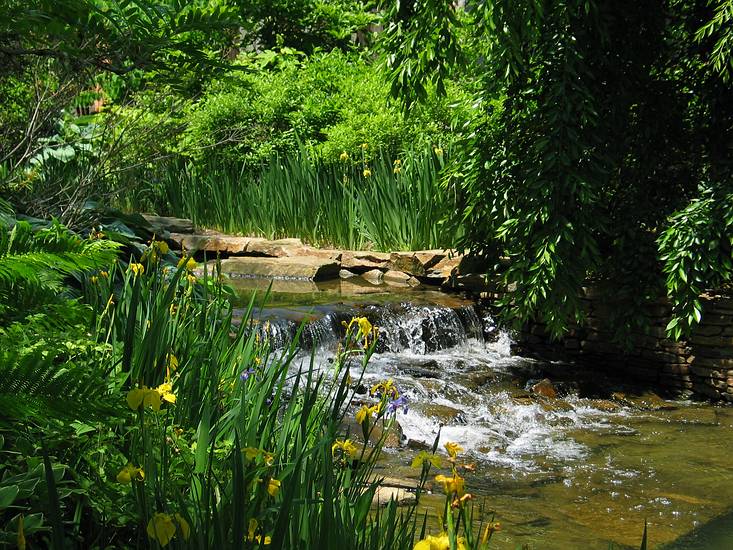 May 25, 2004 - Grounds for Sculpture, Hamilton, New Jersey.<br />The landscaping includes gardens, hill, streams, and a pond.