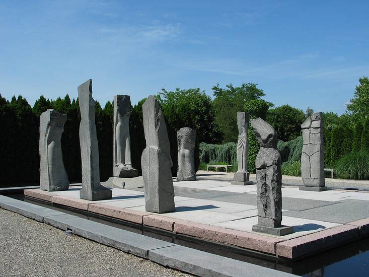 May 25, 2004 - Grounds for Sculpture, Hamilton, New Jersey.<br />Carlos Dorrien, "The Nine Muses", 1990-97.