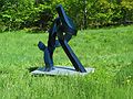 May 27, 2004 - June LaCombe/SCULPTURE at Hawk Ridge, Pownal, Maine.<br />Guy (Chip) Williams, "Figurative Abstraction"; bronze, fabricated bronze plate; $25000.