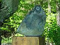 May 27, 2004 - June LaCombe/SCULPTURE at Hawk Ridge, Pownal, Maine.<br />Lise Becu, stone.