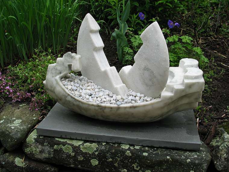 June 2, 2004 - June LaCombe/SCULPTURE at Hawk Ridge, Pownal, Maine.<br />Opening Reception.