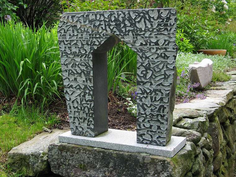 June 2, 2004 - June LaCombe/SCULPTURE at Hawk Ridge, Pownal, Maine.<br />Opening Reception.