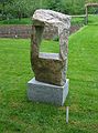 June 2, 2004 - June LaCombe/SCULPTURE at Hawk Ridge, Pownal, Maine.<br />Opening Reception.<br />Gary Haven Smith, "Sumerian Sanctuary"; granite; $7500.