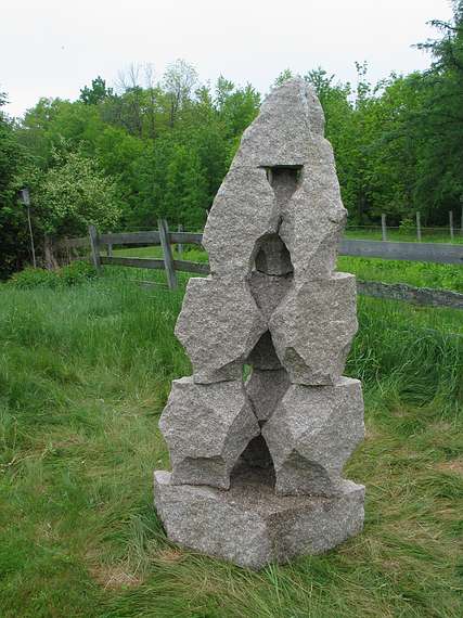 June 2, 2004 - June LaCombe/SCULPTURE at Hawk Ridge, Pownal, Maine.<br />Opening Reception.