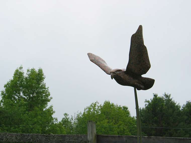 June 2, 2004 - June LaCombe/SCULPTURE at Hawk Ridge, Pownal, Maine.<br />Opening Reception.