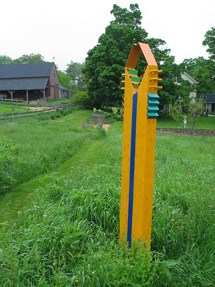 June 2, 2004 - June LaCombe/SCULPTURE at Hawk Ridge, Pownal, Maine.<br />Opening Reception.