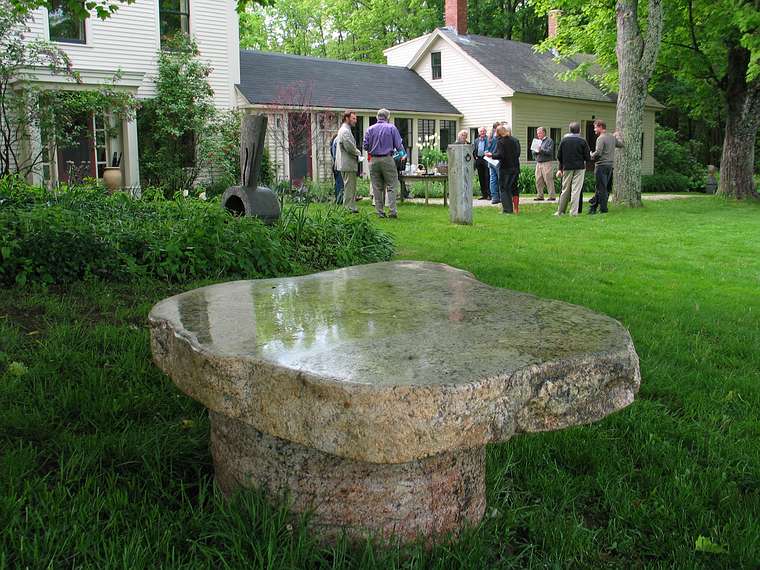 June 2, 2004 - June LaCombe/SCULPTURE at Hawk Ridge, Pownal, Maine.<br />Opening Reception.