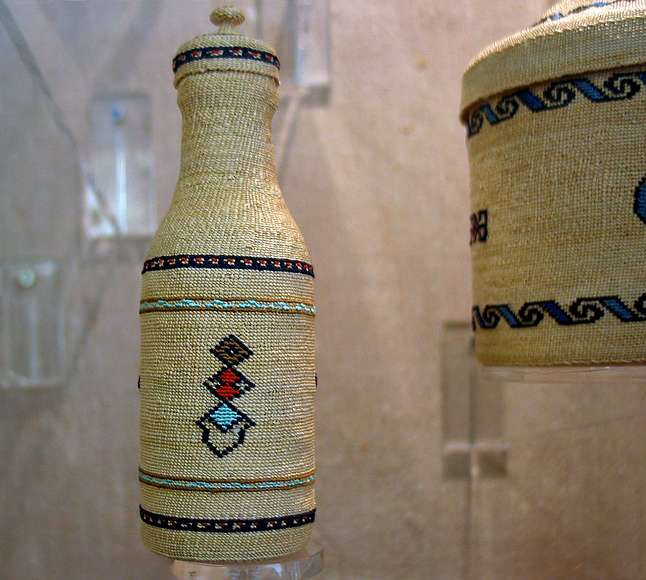 June 11, 2004 - Anchorage, Alaska.<br />Anchorage Native Medical Center.<br />Small native basket.