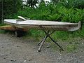 June 11, 2004 - Anchorage, Alaska.<br />Alaska Native Heritage Center.<br />Skin covered baidarka kayak.