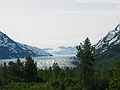June 12, 2004 - Between Anchorage and Seward, Alaska.<br />View of glacier from the train.