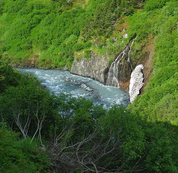 June 12, 2004 - Between Anchorage and Seward, Alaska.<br />River laden with glacial flour.