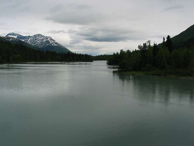 June 12, 2004 - Between Seward and Anchorage, Alaska.<br />View from the train.