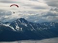 June 13, 2004 - Alyeska Resort and Ski Area, Alaska.<br />One of the three parasailers we saw.