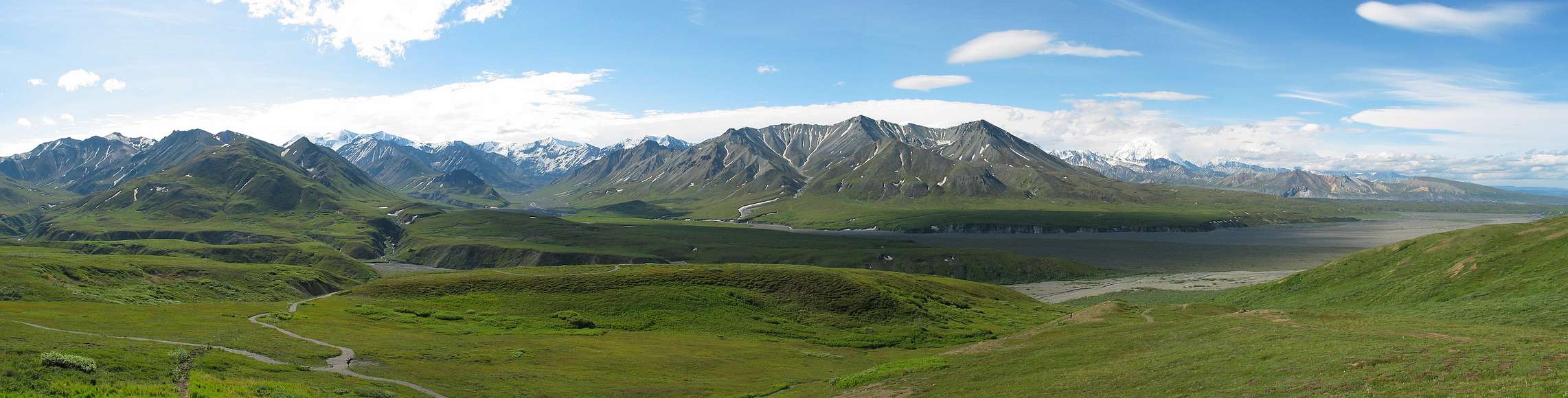 June 15, 2004 - Denali National Park, Alaska.<br />Panoramic view from Eielson.