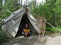 June 16, 2004 - Denali National Park, Alaska.<br />Dog sledding center and demo.<br />Joyce.