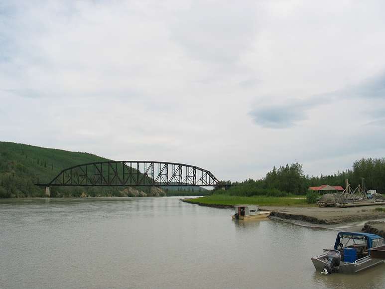June 16, 2004 - Nenana, Alaska.<br />The railroad bridge over the Tanana River.
