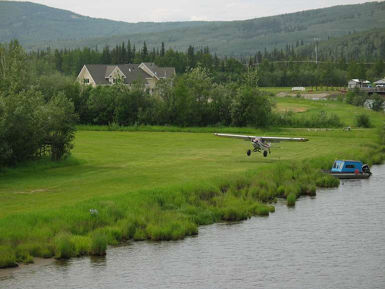 June 17, 2004 - Fairbanks, Alaska.<br />River boat trip on the Chena and Tanana Rivers.<br />Demonstration of short take-off and landing along the Chena River.
