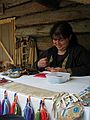 June 17, 2004 - Fairbanks, Alaska.<br />River boat trip on the Chena and Tanana Rivers.<br />In a replica of an Athabascan village along the Tanana River.