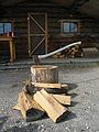 June 17, 2004 - Fairbanks, Alaska.<br />River boat trip on the Chena and Tanana Rivers.<br />In a replica of an Athabascan village along the Tanana River.