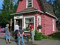 June 17, 2004 - Fairbanks, Alaska.<br />Pioneer Park - Gold Rush Town, a street of relocated log cabins.<br />Michelle Bartlett, Eric Edelstein, Joyce, and Pam Johson.