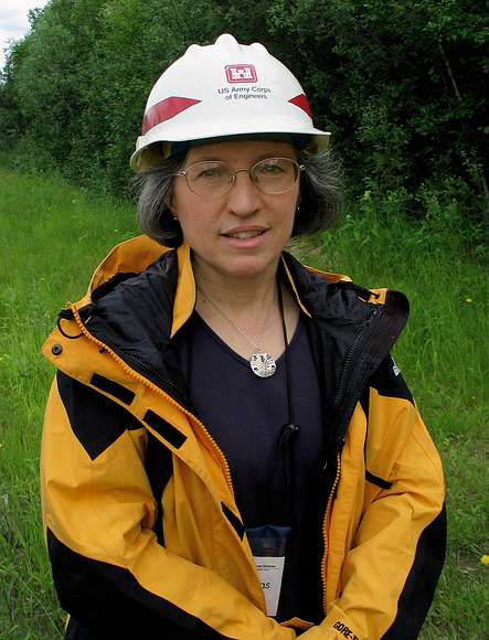 June 18, 2004 - Fairbanks, Alaska.<br />Joyce readyt to enter the permafrost tunnel.