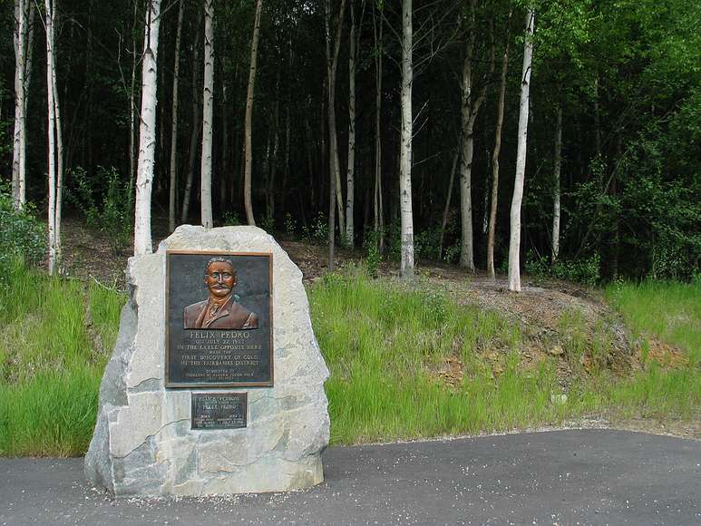 June 18, 2004 - Fairbanks, Alaska.<br />Felix Pedro monument.<br />He was the first person to discover gold in the Fairbanks area.