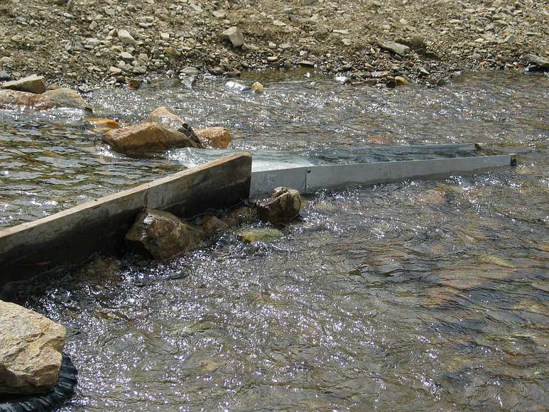 June 18, 2004 - Fairbanks, Alaska.<br />Creek in which Felix Pedro discovered gold,<br />and in which someone is still trying to recover some more.