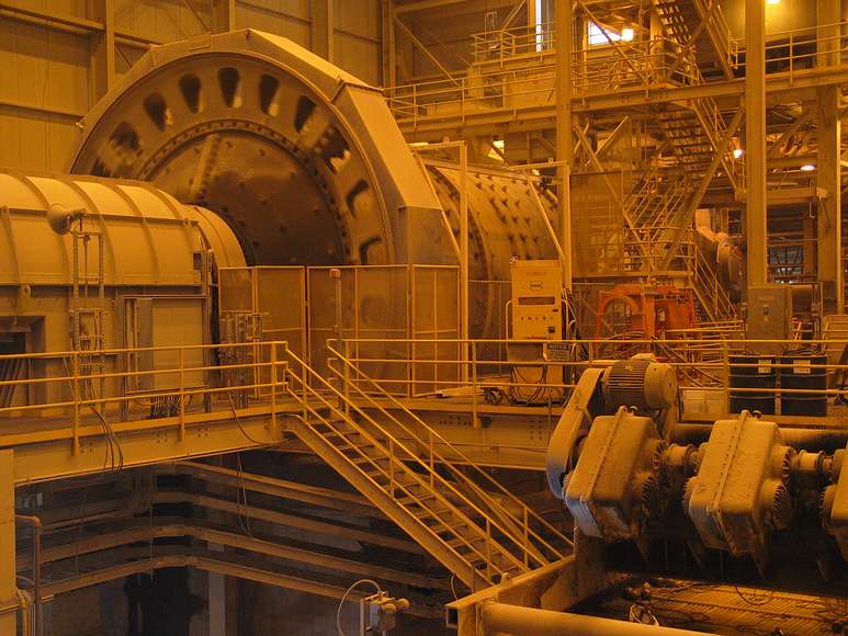 June 18, 2004 - Fort Knox Gold Mine near Fairbanks, Alaska.<br />This enormous crusher is filled with five inch steel balls to crush the granite ore<br />so the gold can be extracted.