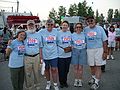 June 20, 2004 (~12:15 a.m.) - Fairbanks, Alaska.<br />Joyce, Egils, Carol, June, Helen, and Jim after the 10K run/walk.