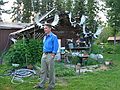 June 20, 2004 - Wiseman, Alaska.<br />Jack, a local resident, explaining his lifestyle.