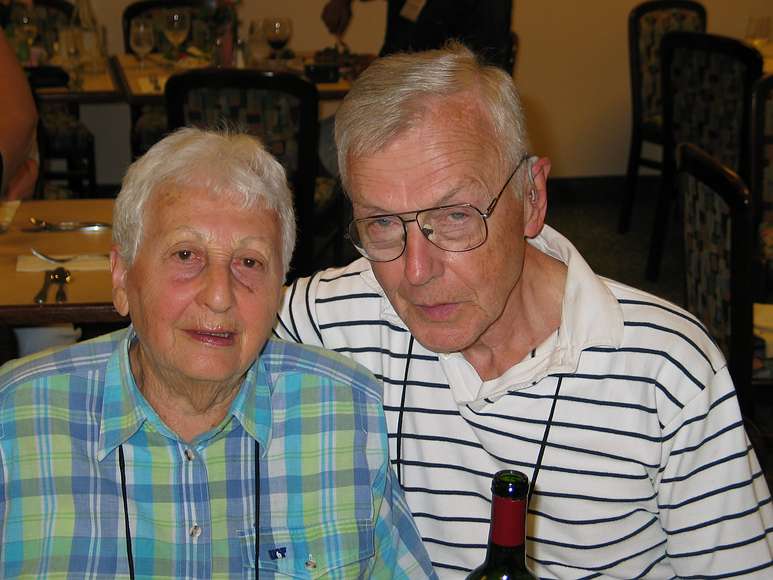 June 21, 2004 - Fairbanks, Alaska.<br />Farewell dinner, or the last supper, as Bill referred to it, at the Bridgewater Hotel.<br />Helen and Phil Bremmer.