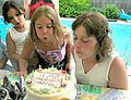 July 17, 2004 - At Memere Marie's in Lawrence, Massachusetts.<br />Holly's and Marissa's birthday celebration.<br />Arianna, Marissa, and Holly.
