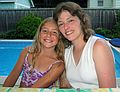 July 17, 2004 - At Memere Marie's in Lawrence, Massachusetts.<br />Holly's and Marissa's birthday celebration.<br />The birthday girls, Marissa and Holly.