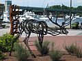 July 31, 2004 - Newburyport, Massachusetts.<br />Somerby's Landing Sculpture Show 2004/05 reception.<br />Wendy Klemperer - Elk - steel 70"x60"x45".