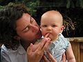 August 1, 2004 - Marblehead, Massachusetts.<br />Abrams family gathering at Cheryl's house.<br />Karen Kramer (aunt), Emma Kramer (niece).
