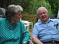 August 1, 2004 - Marblehead, Massachusetts.<br />Abrams family gathering at Cheryl's house.<br />Alice McGillicuty and Lou Abrams, school friends. Lou is Ronnie's brother.