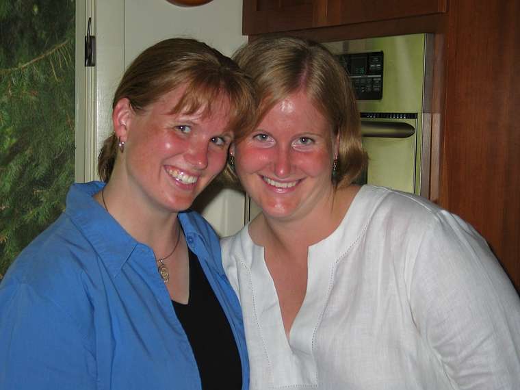 August 1, 2004 - Manchester by the Sea, Massachusetts.<br />Uldis' 60th birthday celebration.<br />Krista and Laila.