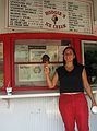August 3, 2004 - Amesbury, Massachusetts.<br />Melody with a Hodgie's quarter kiddy ice cream cone.